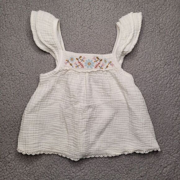 Tahari Dress Girls 3T Cream Textured Lace Floral Embroidery Lace Summer Vacation - Picture 1 of 5